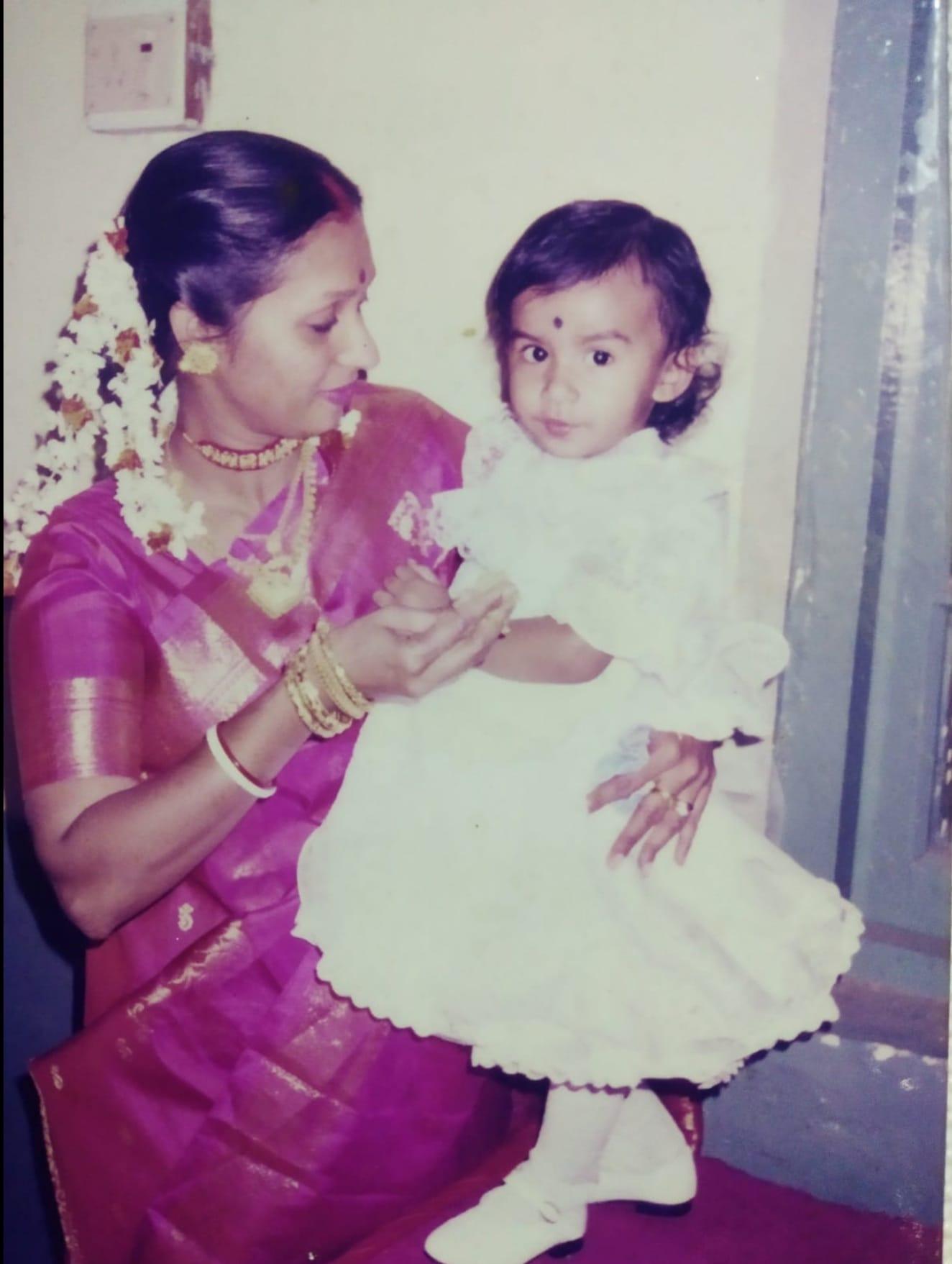 Sneha in classical dance attire as a child